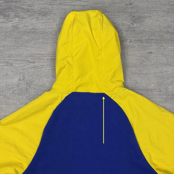 VTG Polo Hi Tech Hoodie Jacket Sz S Yellow Blue Water Resist Sleeve Preppy RARE - Picture 14 of 14